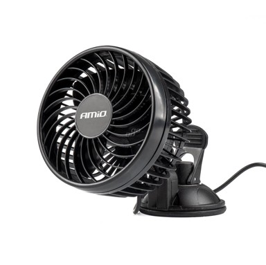 AMIO Ventilator za auto s vakumskim prihvatom 4,5", 24V